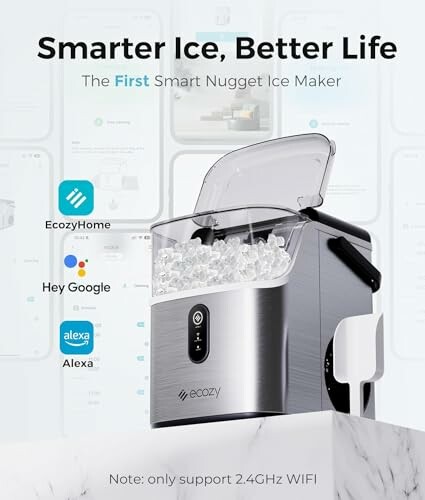 Ecozy smart nugget ice maker with WiFi support