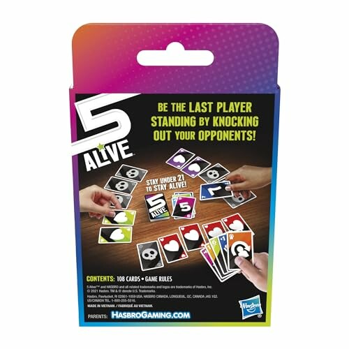 5 Alive card game box displaying cards and text.