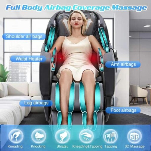 HealthRelife Massage Chair in a modern living room setting.