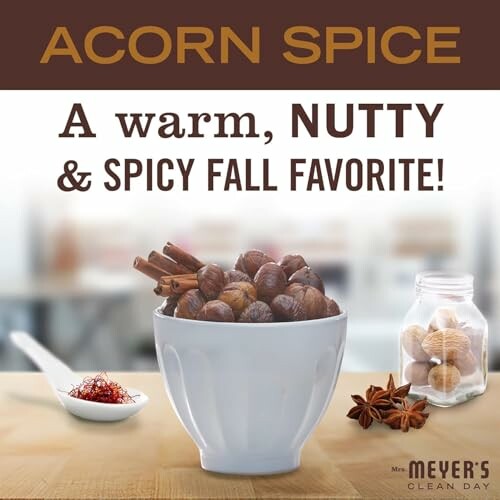 Acorn spice nuts in bowl with fall spices