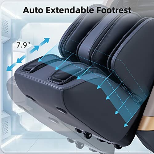 Auto extendable footrest with 7.9 inches extension feature.