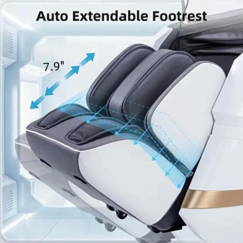 Auto extendable footrest in a modern chair