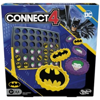 Batman themed Connect 4 game box with character tokens.