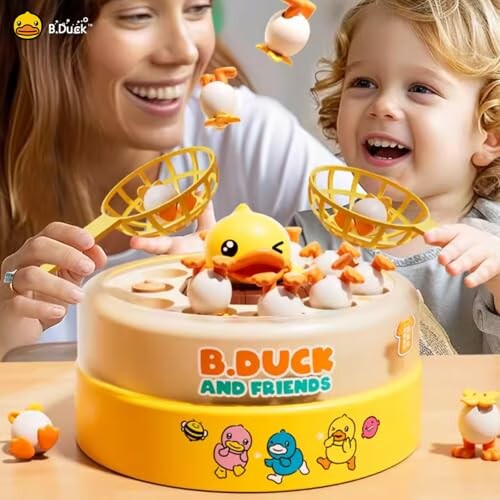 Children playing with B. Duck toy game.