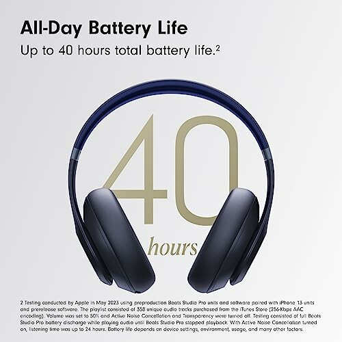 Beats headphones with 40 hours battery life text