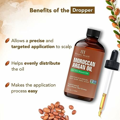 Benefits of using a dropper for Moroccan argan oil application.