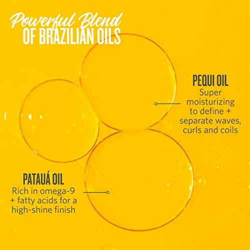 Illustration of Brazilian oils with descriptions of Pequi and Patauá oils.