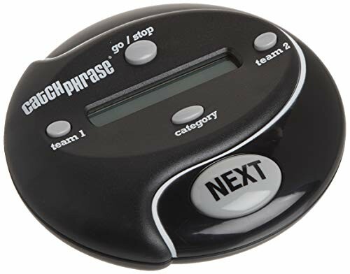 Catchphrase electronic game device with buttons and screen