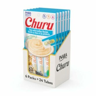 Churu Tuna with Scallop Recipe cat treats packaging