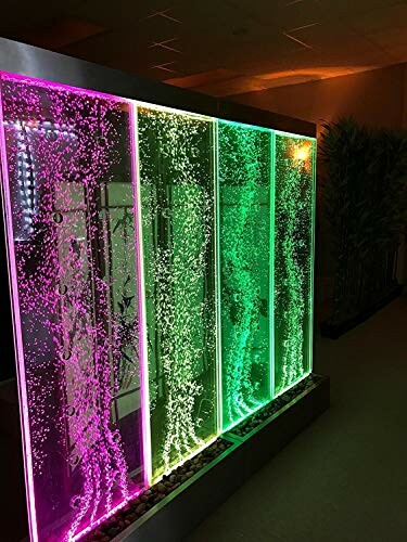 Illuminated bubble wall panel with vibrant colors.