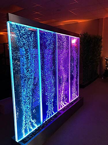 Illuminated bubble wall panel with changing colors