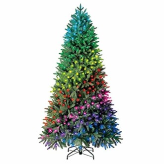 Artificial Christmas tree with multicolored lights