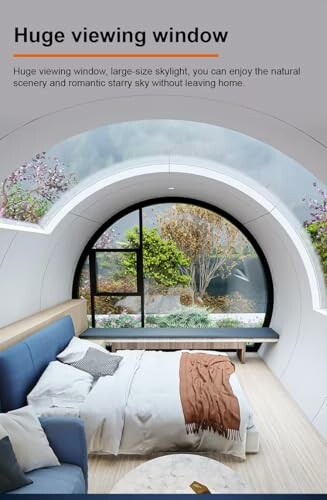 Interior design of the cabin with a skylight