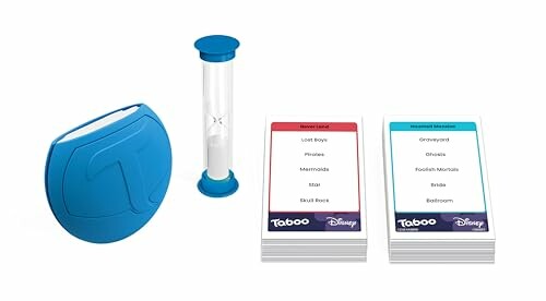 Disney Taboo game set with cards, timer, and buzzer.