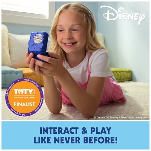 Girl playing with a Disney toy