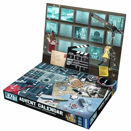 A Hollywood themed Exit game advent calendar with props and decorations.