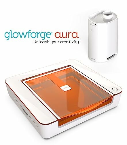 Glowforge Aura laser cutter with filtration unit