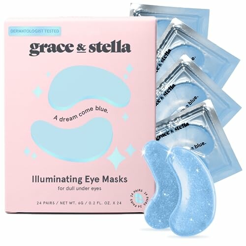 Grace & Stella Illuminating Eye Masks with packaging and individual packets