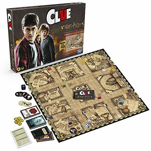 Harry Potter Clue board game with box and game components.