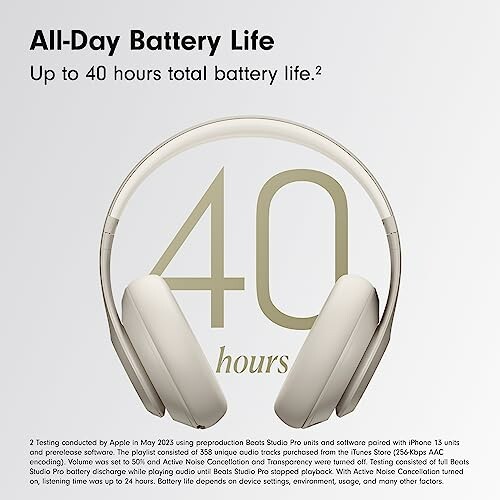 Headphones with 40 hours battery life