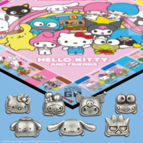 Hello Kitty and Friends themed board game with character pieces.