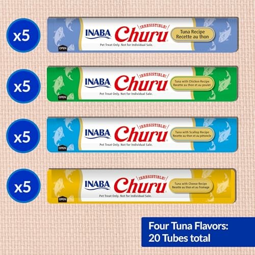 Inaba Churu tuna flavors with 20 tubes in four varieties