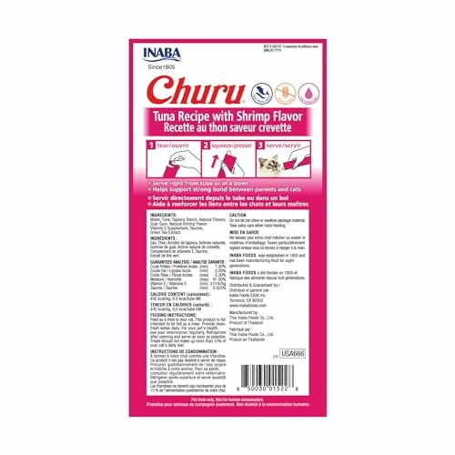 Inaba Churu Tuna Recipe with Shrimp Flavor cat treat packaging