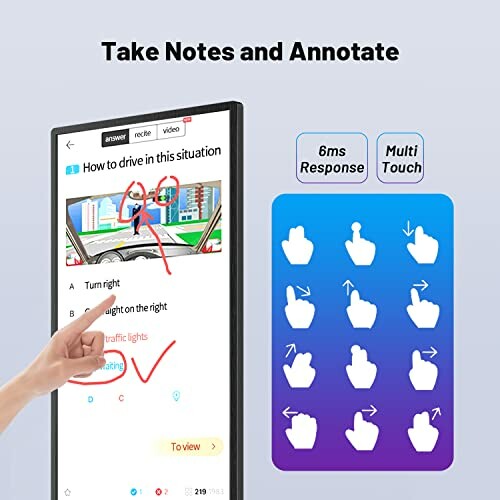 Interactive device with note-taking and annotation features.