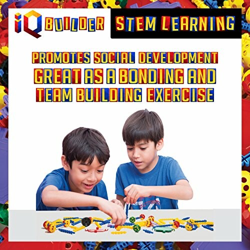 Two boys playing with STEM building toys promoting social development and teamwork.