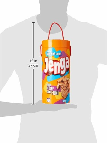 Jenga game packaging with carrying handle