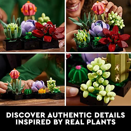 LEGO Botanical Collection with various colorful plant models.