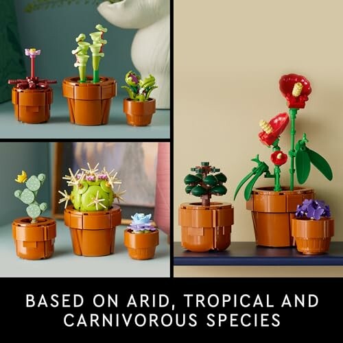 LEGO plant set featuring arid, tropical, and carnivorous species.