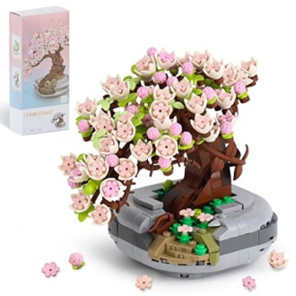 Mini Bricks Flowers Bonsai Model