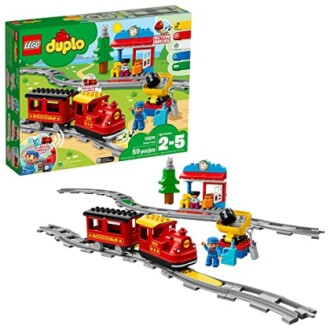 LEGO DUPLO train set with tracks and figures