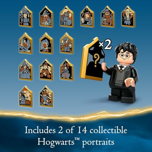 LEGO Harry Potter figure with collectible Hogwarts portraits.