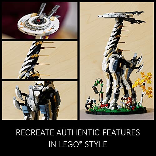 LEGO model of a Tallneck from Horizon video game, showcasing detailed design and assembly process.