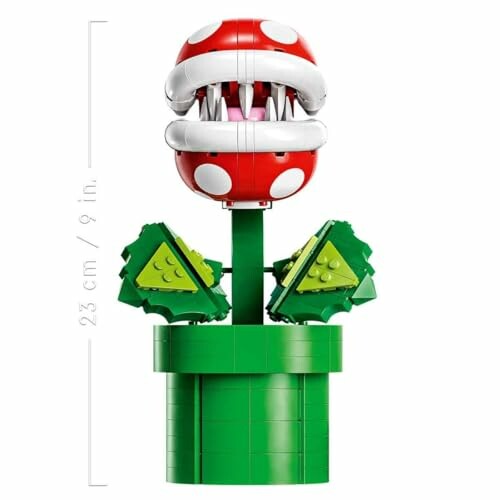 LEGO model of a Piranha Plant with measurement.