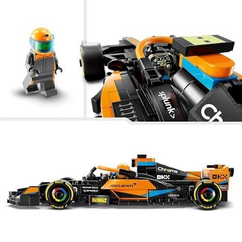 LEGO race car and driver figure.