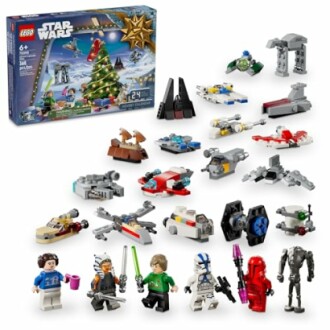 LEGO Star Wars advent calendar with mini figures and vehicles.