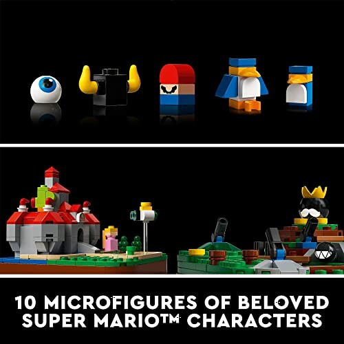 LEGO microfigures of Super Mario characters and scene