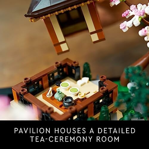 Lego set of a pavilion with a tea ceremony room.