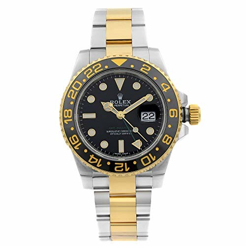 Luxury Rolex watch with black dial and gold accents