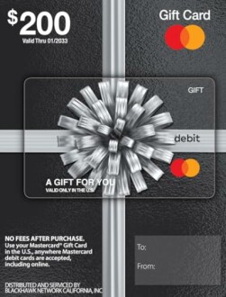 $200 Mastercard Gift Card