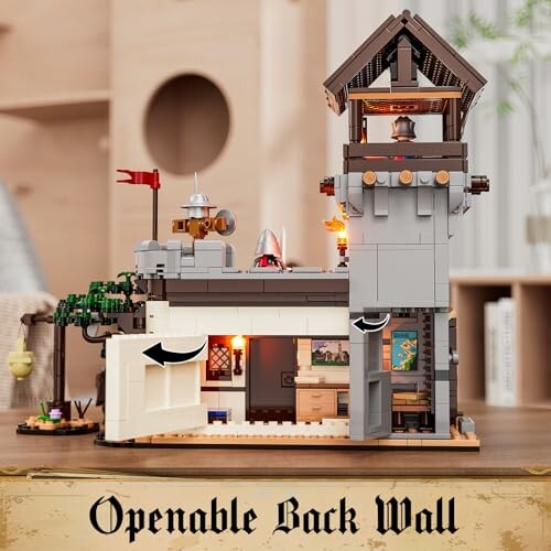 Lego medieval castle with openable back wall.