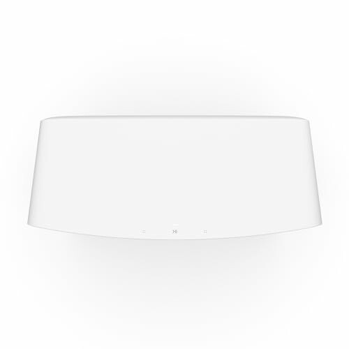 Minimalist white speaker on white background