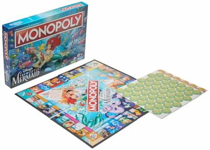 Disney Little Mermaid Monopoly board game with pieces.