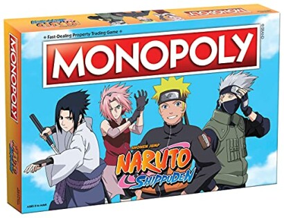 Monopoly Naruto Shippuden edition board game box with characters.