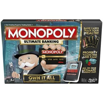 Monopoly Ultimate Banking board game box with card reader.