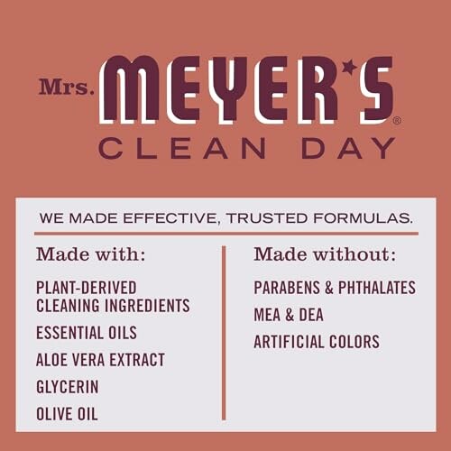 Mrs. Meyer’s Clean Day ingredients list