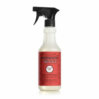 Mrs. Meyer's Clean Day multi-surface cleaner spray bottle.